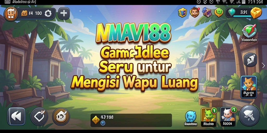 Screenshot utama AMAVI88 menampilkan gameplay santai dengan pengumpulan sumber daya.