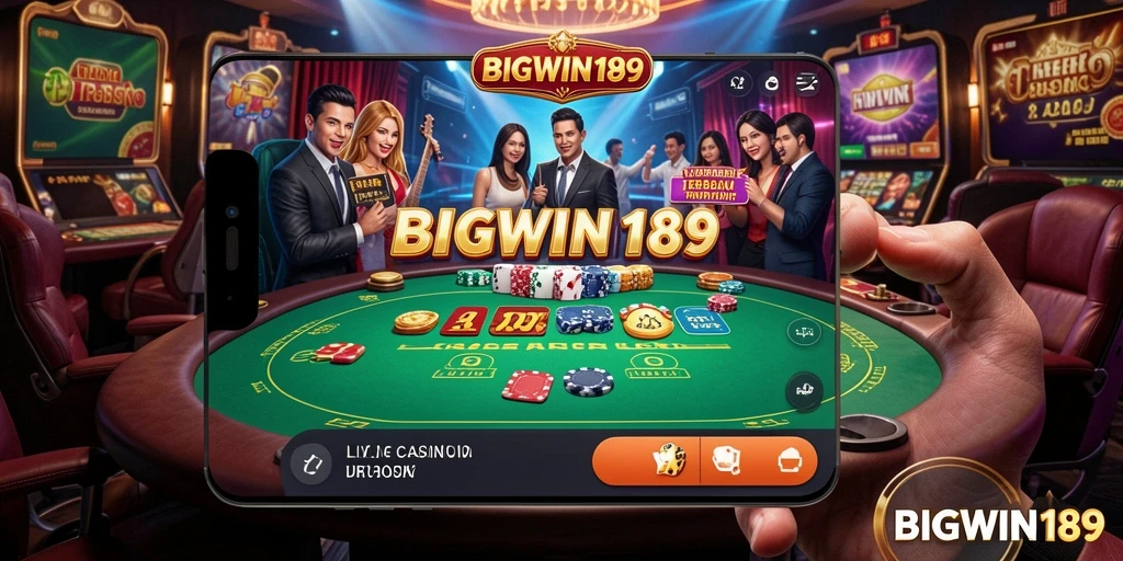 Tampilan gameplay menarik di BIGWIN189 dengan dealer live yang profesional.