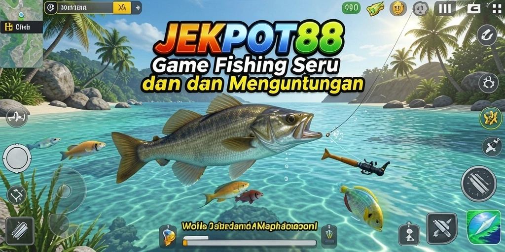 Tampilan gameplay mendebarkan di JEKPOT88 saat menangkap berbagai ikan.