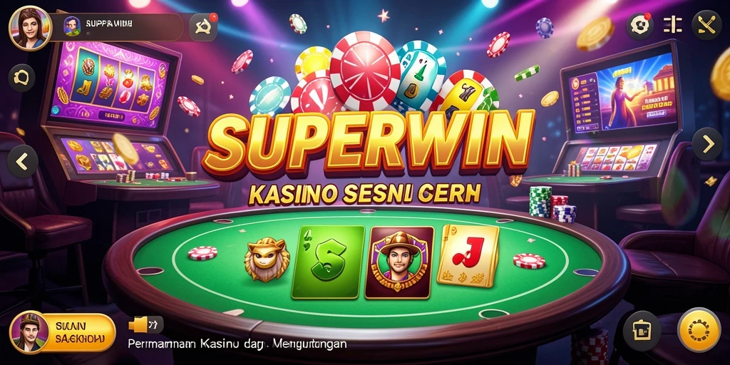 Tampilan menarik dari gameplay kasino di SUPERWIN
